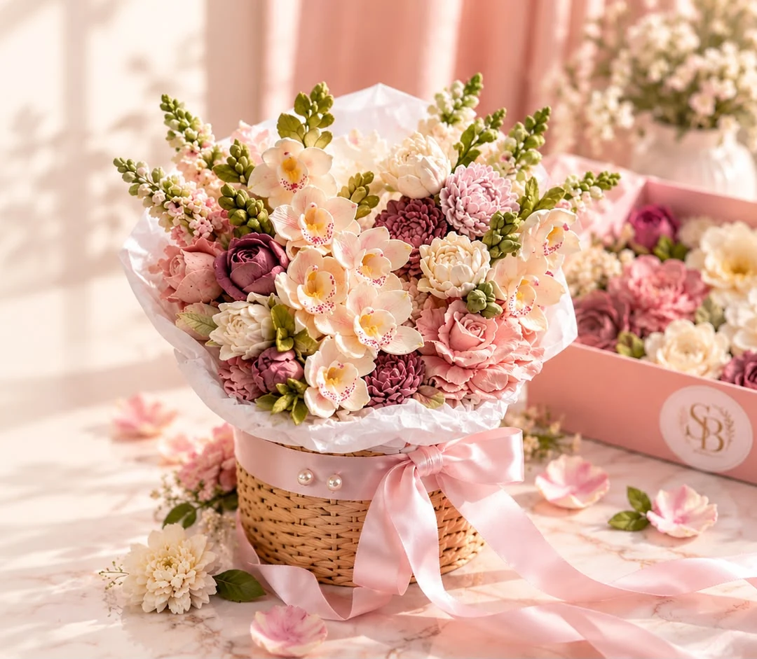 Marshmallow flower bouquet